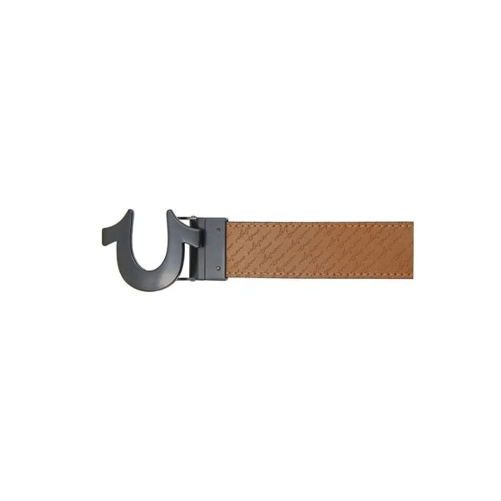 True Religion Reversible Horseshoe Buckle Belt Black/Tan Size 34 NWT